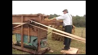 treshing the harvest part 2 2013 beaufort  flails horse trasher harvest winnow oats stationary
