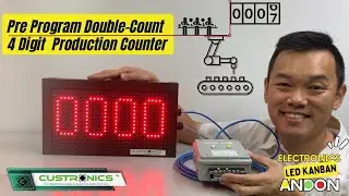 4-Digit LED Production Counter Display Panel | Double Trigger NPN | Industrial Andon Display