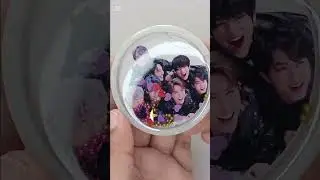 BTS round shaker charm for an ARMY #bts #resin #btsarmy #pinkcrafts #resinartist #kpopkeychains