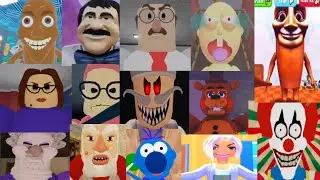 TEAM SCHOOL ESCAPE, RUN FROM GRANDPA, PAPA PIZZA, CARNIVAL OF TERROR, CARNIVAL, ROBLOX JUMPSCARE'S
