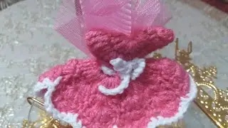 طريقة عمل دراجي لعقيقة البنوتات على شكل الفستان 👌