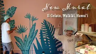 New Mural at Il Gelato in Waikiki, Hawai'i | How It's Made - Timelapse Video | Yves Atom Art