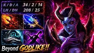 PAGACDOTA Queen of Pain 34Kills!!!😎 Beyond GODLIKE! 🔥