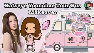 Katseye Yoonchae Tour Bus Makeover 🚐 | Aesthetic Toca Life World Build | Toca Boca