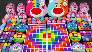 Rainbow Bear 🐻🌈 Extreme Color Grid Challenge | Oddly Satisfying DIY Slime & Color Mixing Fun