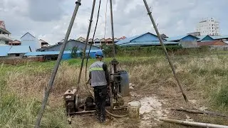 The activity of drilling core samples by Soil Investigation for gasoline Station