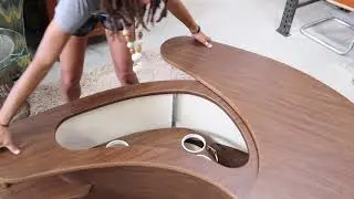 Mid-Century Modern Grand Server Bar Cabinet and Coffee Table