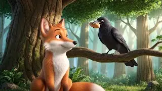 A hungry crow and a clever fox - Interesting story