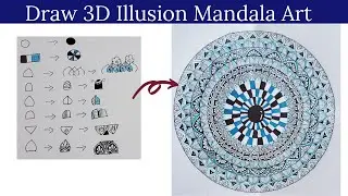 How to draw illusion mandala art for Beginners|MANDALA|3D Illusion Art|MANDALA ART for Beginners