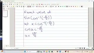 find the exact value of sin(cos^-1(-sqrt(2)/2)