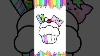Cupcake coloring for kids #kids #art