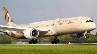 UP CLOSE Early Morning RUSH Hour Arrivals- Runway 05R- Manchester Airport- With ATC