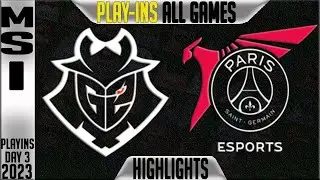 G2 vs PSG Highlights ALL GAMES | MSI Play-ins 2023 Upper Round 2 | G2 Esports vs PSG Talon