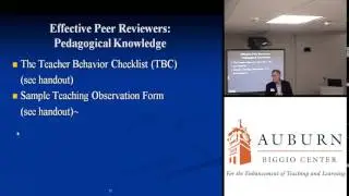 PDS - January 15, 2013  -- Peer Review of Teaching