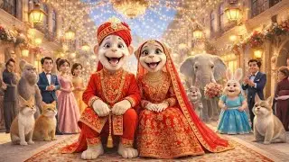 बंदर की निकली बारात 🐒💍 | Bander Ki Baraat Part 02 | Animal Wedding Song |Cartoon | Chanda Rhyme Club