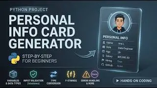 18 Python Project for Beginners | Personal Info Card Generator | Variables, Data Types & F-Strings