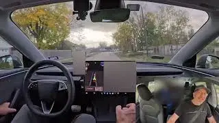 Видеоролик Tesla FSD 14.2.1.25, демонстрирующий первый опыт использования Tesla и FSD пятью пасса...