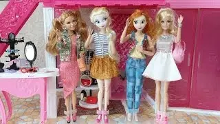 Frozen Elsa Barbie Clothes unboxing Dress up芭比娃娃衣服Boneca Elsa Anna Barbie roupasエルサ人形ドレス