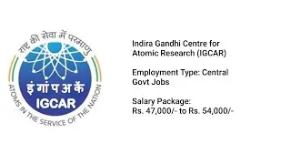 IGCAR Recruitment 2023 &ndash; 10 Research Associate Posts | Apply Online | central government jobs