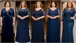 Gorgeous Deep Blue Plus Size Mother of The Bride Dresses - Mom Wedding Dresses for Plus Sizes 2025