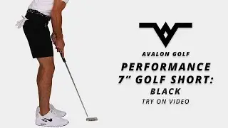 7 Inch Golf Shorts: Black - Try On Video
