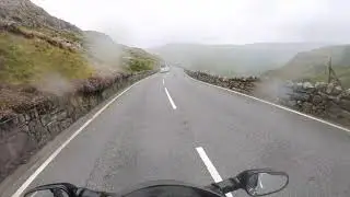 Motorcycle ride up to Pen-y-Pass, Snowdonia