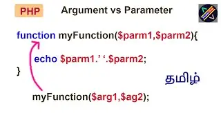 Arguments Vs Parameters in php tamil | how to set default value in php | how to call function in php