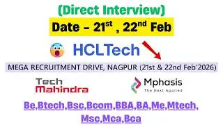 Hcl Tech Direct Interview (21/22 Feb) | Direct Test Hiring 2025 | 2026, 2025 Batch Hiring Off Campus