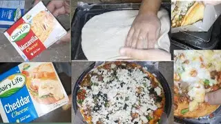 تندوری روٹی کے آٹےکا پیزا | Instant pizza🍕 | italian pizza | DairyLife cheese review |