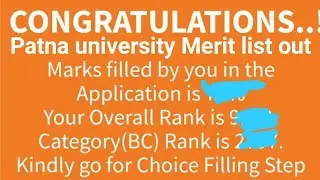 Patna university merit list Release how to check|Overall cutoff|Category|College choice filling|2021