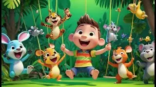 Max Monkey Swings Around | Energetic Monkey Song for Kids | Fun Toddler Nursery Rhyme