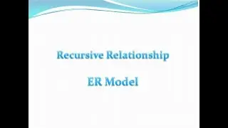Recursive Relationship|ER Model|Entity Relationship Model