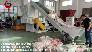 Automatic Professional Plastic Shredder Machine PLC Control Customized