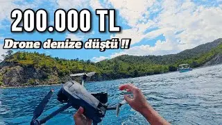 200.000 TL DRONE DENİZE DÜŞTÜ !! -(DJI Mavıc 3 Pro) - Teknede Kalamar Tava Yaptık..