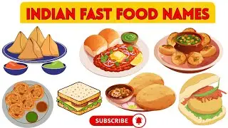 Indian Fast Food for Kids | Learn 15 Street Food Names in English | Tiny Tots Academy #shorts #kids