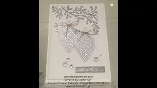 A Stampin' Up! project with Connie-Rae: Silver & White Christmas Gleaming Ornaments. Gift Card.