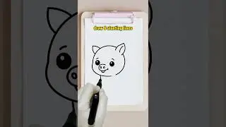 pig drawing tutorial for kids  #drawing #forkids #art #howtodraw #easydrawing #pig #cutedrawing