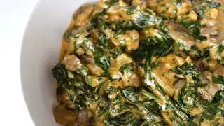 How to make the best creamed spinach with mushrooms | Creamy Spinach
