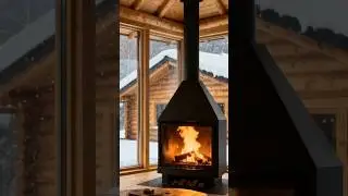 Winter log cabin with fire sounds and winter ambience for better sleep 😴❄️