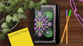 How to Paint Dot Mandalas #075 -  Notebook 1  #dotmandala #sweetwillowdesigns #mandalaart