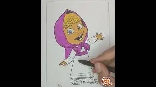 Masha and bear painting maşa boyama ##renklikumboyama #akrilikboyama #kidsvideo #art