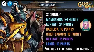 Gems of War - Setauri Gods World Event Teams for the Week of December 5, 2022