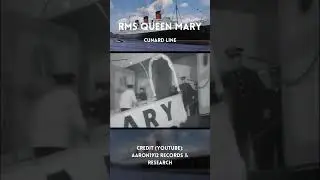 RMS Queen Mary blasts her Horn as she departs for New York (1937)