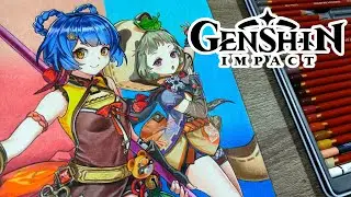 Drawing Genshin impact. /// Рисунок Аниме персонажей игры.