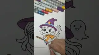 Coloring a Cozy Halloween Scene | Soft & Relaxing Marker Moment
