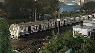 Mumbai Western Railways Retrofitted Emu Scrap At Ram Mandir Station 🚋🚋🚋 #retrofittedemu 🚋🚋🚋