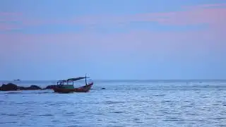 South China Sea With Fishing Boat Stock Footage