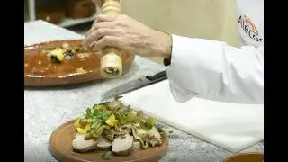 Receta de Solomillo con Pimientos cocinado en Horno de Leña