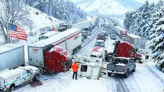 Winter Chaos in California !❄️Extreme Snowstorm Triggers Pileups on Interstate 80 at Donner Pass