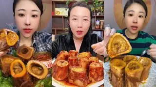 MUKBANG beef bone marrow ASMR  - The best of delicious Lien Huong food #1848